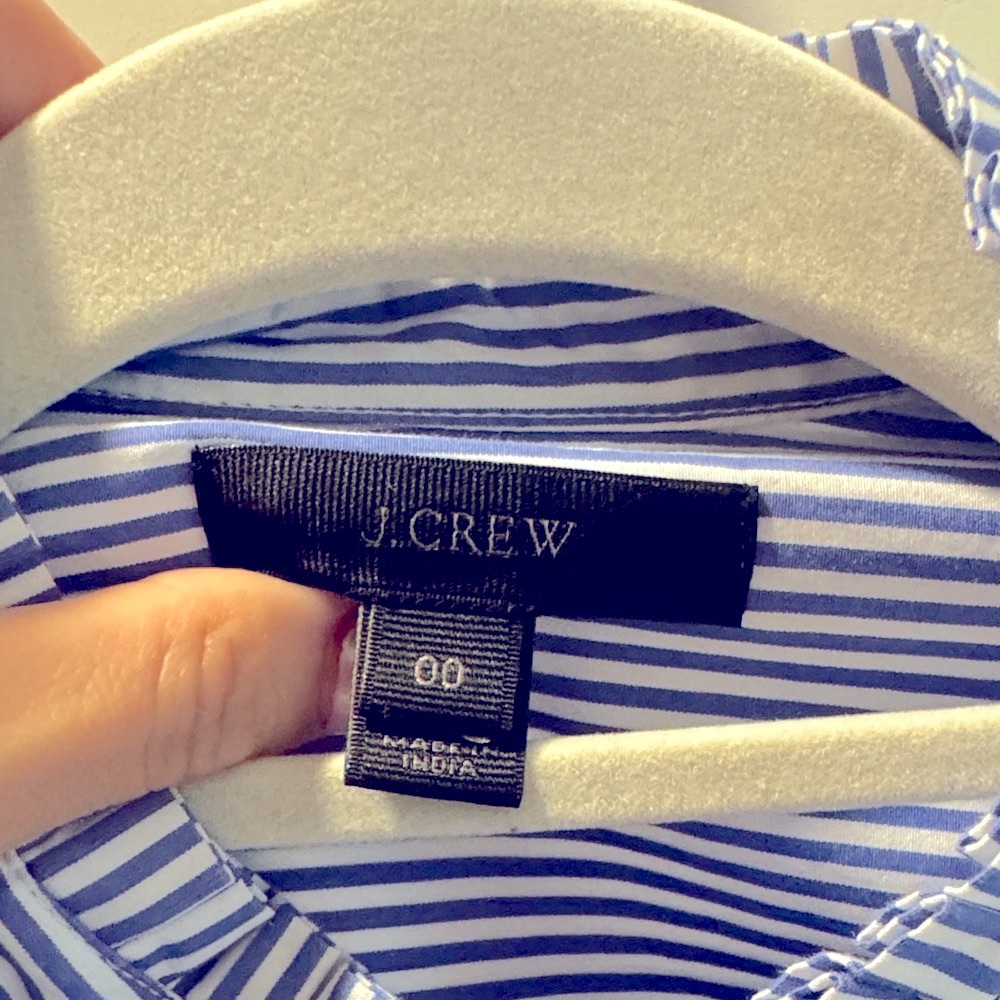 J. Crew Navy Striped Casual Button-Down Shirt - Picture 6 of 8